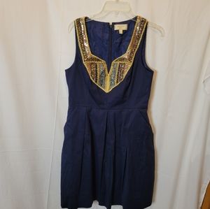 Moulinette Soeurs( Anthropologie) Navy fit and flare dress. Sz 10